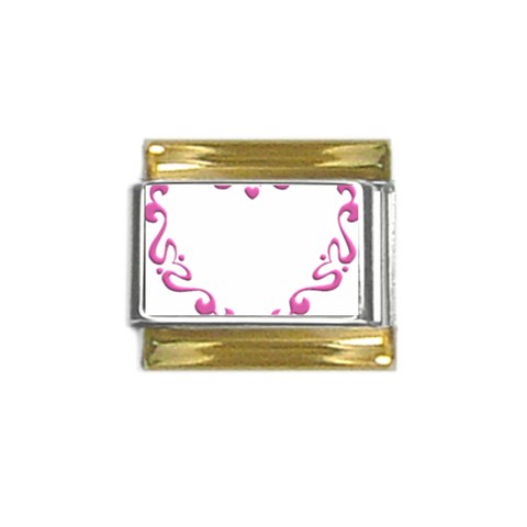 Purple Heart Frame Gold Trim Italian Charm (9mm) from ArtsNow.com Front