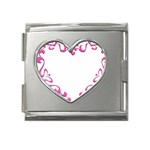 Purple Heart Frame Mega Link Heart Italian Charm (18mm)