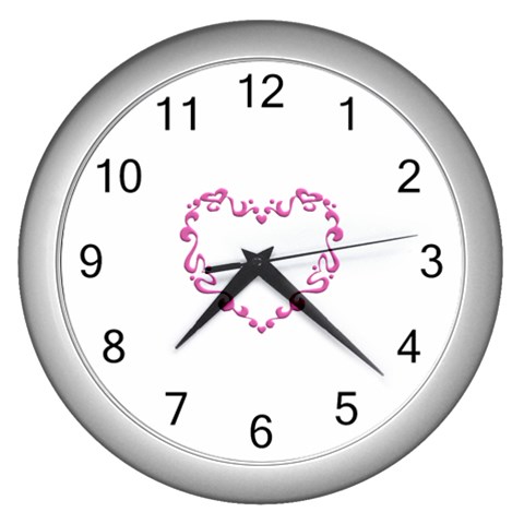 Purple Heart Frame Wall Clock (Silver) from ArtsNow.com Front