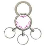 Purple Heart Frame 3-Ring Key Chain