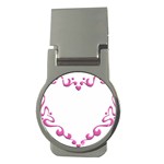 Purple Heart Frame Money Clip (Round)