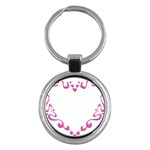 Purple Heart Frame Key Chain (Round)