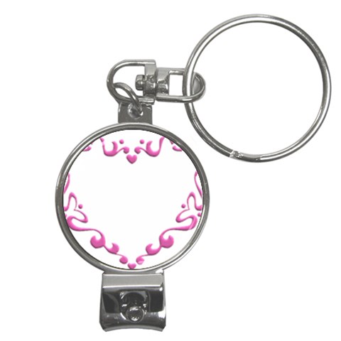 Purple Heart Frame Nail Clippers Key Chain from ArtsNow.com Front