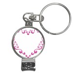 Purple Heart Frame Nail Clippers Key Chain