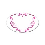 Purple Heart Frame Sticker (Oval)