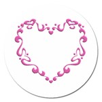 Purple Heart Frame Magnet 5  (Round)