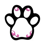 Purple Heart Frame Magnet (Paw Print)