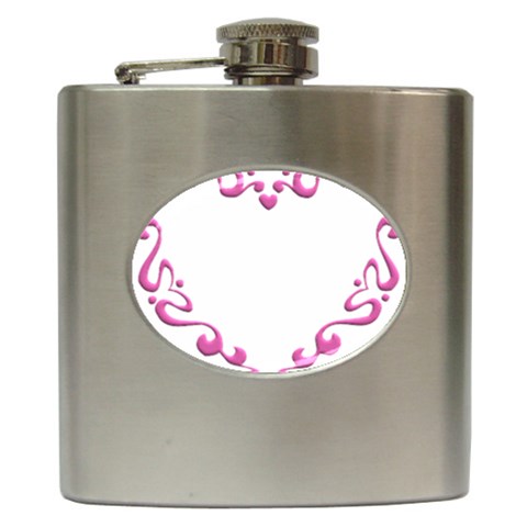 Purple Heart Frame Hip Flask (6 oz) from ArtsNow.com Front