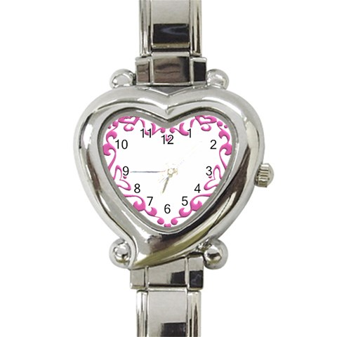 Purple Heart Frame Heart Italian Charm Watch from ArtsNow.com Front