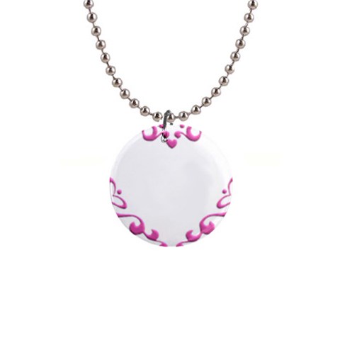 Purple Heart Frame 1  Button Necklace from ArtsNow.com Front