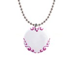 Purple Heart Frame 1  Button Necklace