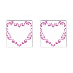 Purple Heart Frame Cufflinks (Square)