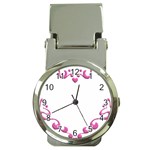 Purple Heart Frame Money Clip Watch