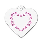 Purple Heart Frame Dog Tag Heart (One Side)