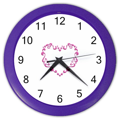 Purple Heart Frame Color Wall Clock from ArtsNow.com Front