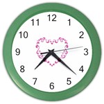 Purple Heart Frame Color Wall Clock