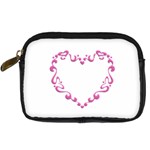 Purple Heart Frame Digital Camera Leather Case