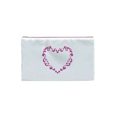 Purple Heart Frame Cosmetic Bag (Small) from ArtsNow.com Front