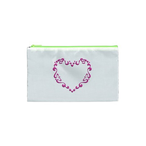 Purple Heart Frame Cosmetic Bag (Small) from ArtsNow.com Front