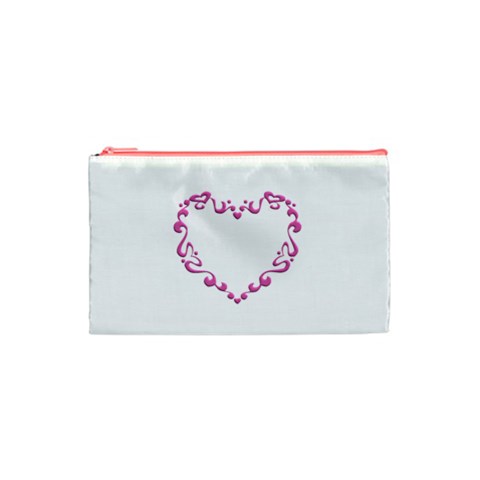 Purple Heart Frame Cosmetic Bag (Small) from ArtsNow.com Front