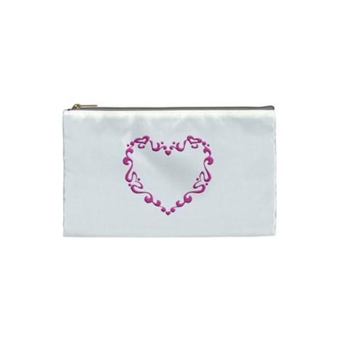 Purple Heart Frame Cosmetic Bag (Small) from ArtsNow.com Front