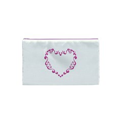 Purple Heart Frame Cosmetic Bag (Small) from ArtsNow.com Front