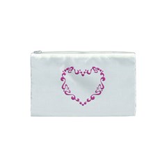 Purple Heart Frame Cosmetic Bag (Small) from ArtsNow.com Front