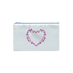 Purple Heart Frame Cosmetic Bag (Small) from ArtsNow.com Front