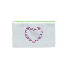 Purple Heart Frame Cosmetic Bag (Small) from ArtsNow.com Front