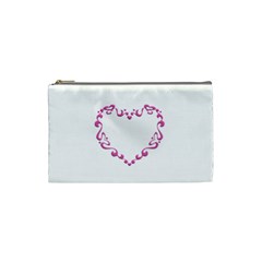 Purple Heart Frame Cosmetic Bag (Small) from ArtsNow.com Front