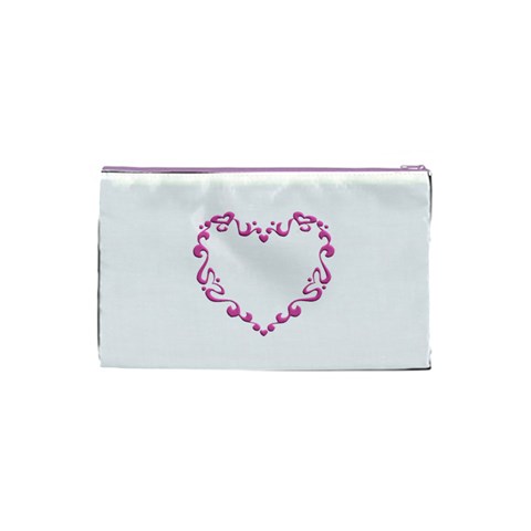 Purple Heart Frame Cosmetic Bag (Small) from ArtsNow.com Back