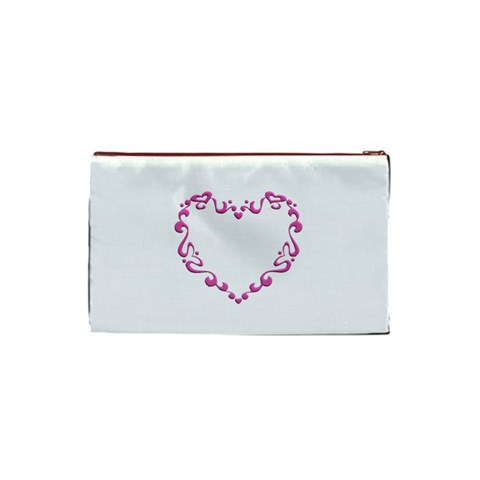 Purple Heart Frame Cosmetic Bag (Small) from ArtsNow.com Back