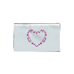 Purple Heart Frame Cosmetic Bag (Small) from ArtsNow.com Back