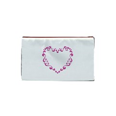 Purple Heart Frame Cosmetic Bag (Small) from ArtsNow.com Back