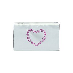 Purple Heart Frame Cosmetic Bag (Small) from ArtsNow.com Back