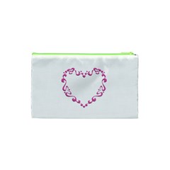 Purple Heart Frame Cosmetic Bag (Small) from ArtsNow.com Back