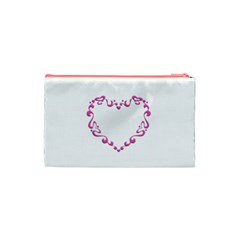 Purple Heart Frame Cosmetic Bag (Small) from ArtsNow.com Back