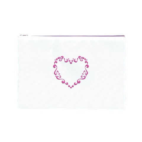 Purple Heart Frame Cosmetic Bag (Large) from ArtsNow.com Front