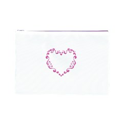 Purple Heart Frame Cosmetic Bag (Large) from ArtsNow.com Front