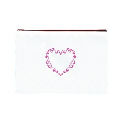 Purple Heart Frame Cosmetic Bag (Large) from ArtsNow.com Front