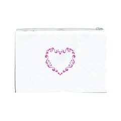 Purple Heart Frame Cosmetic Bag (Large) from ArtsNow.com Back