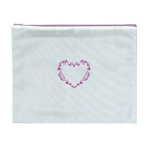 Purple Heart Frame Cosmetic Bag (XL) from ArtsNow.com Front