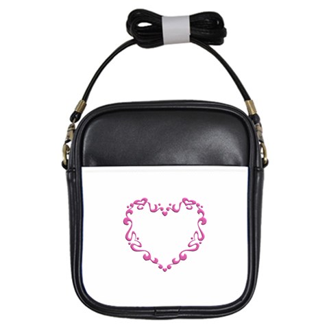 Purple Heart Frame Girls Sling Bag from ArtsNow.com Front