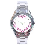 Purple Heart Frame Stainless Steel Analogue Men’s Watch