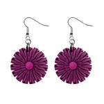 Purple Flower 1  Button Earrings