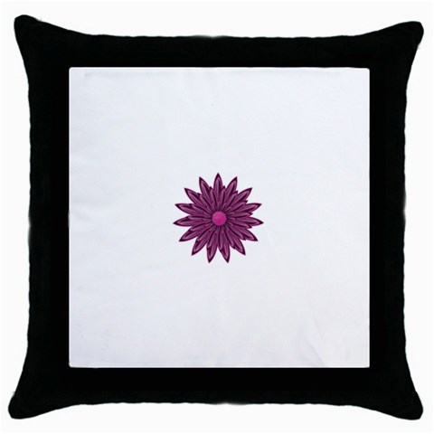 Purple Flower Throw Pillow Case (Black) from ArtsNow.com Front