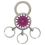 Purple Flower 3-Ring Key Chain