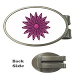 Purple Flower Money Clip (Oval)