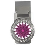 Purple Flower Money Clip (CZ)