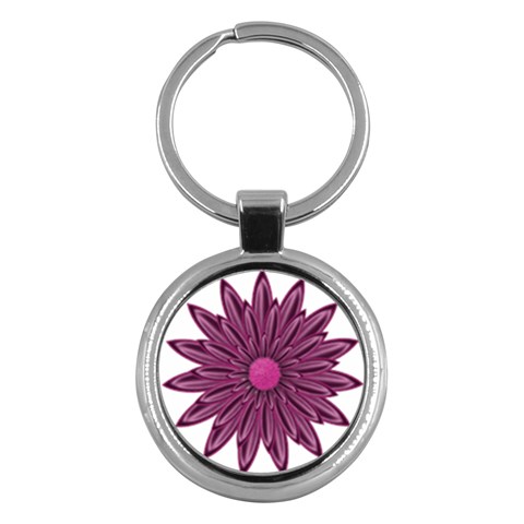 Purple Flower Key Chain (Round) from ArtsNow.com Front